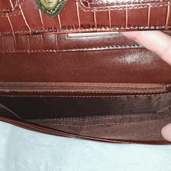 NWT Vintage Westport Collection Croc Embossed Leather Long Checkbook Wallet - Picture 11 of 16